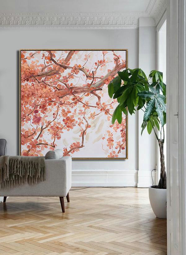 Abstract Painting Extra Large Canvas Art,Abstract Flower Oil Painting,Modern Art Abstract Painting,Red,White,Gray.etc